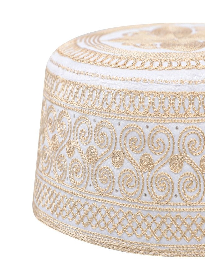 Holiberty Muslim Prayer Kufi Hat for Men Boys Islamic Beanie Skull Cap Prayer Headwear Embroidery Kofia Topi Sun Hat Ramadan Eid Gift Yellow - Image 4